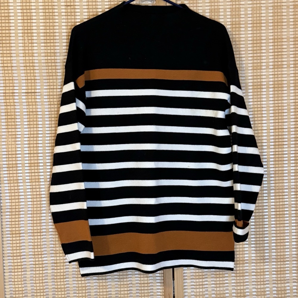 Jones New York Womens S Sweater Striped Multicolor Office Career Quiet Luxury